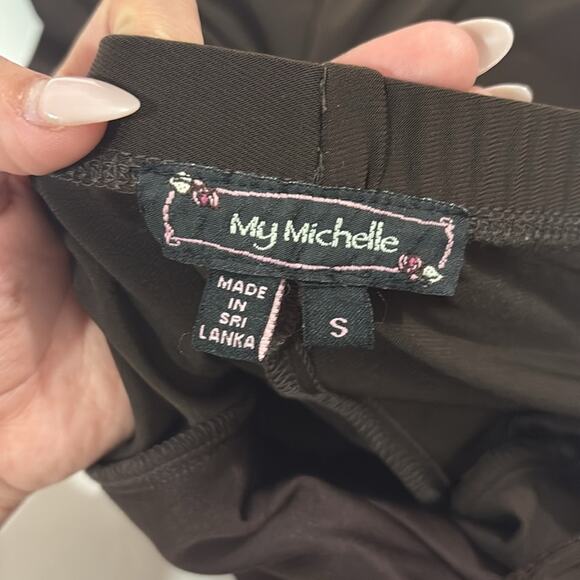 My Michelle Vintage Y2k Womens Small Brown Halter Mini Dress Western Festival - Picture 4 of 7